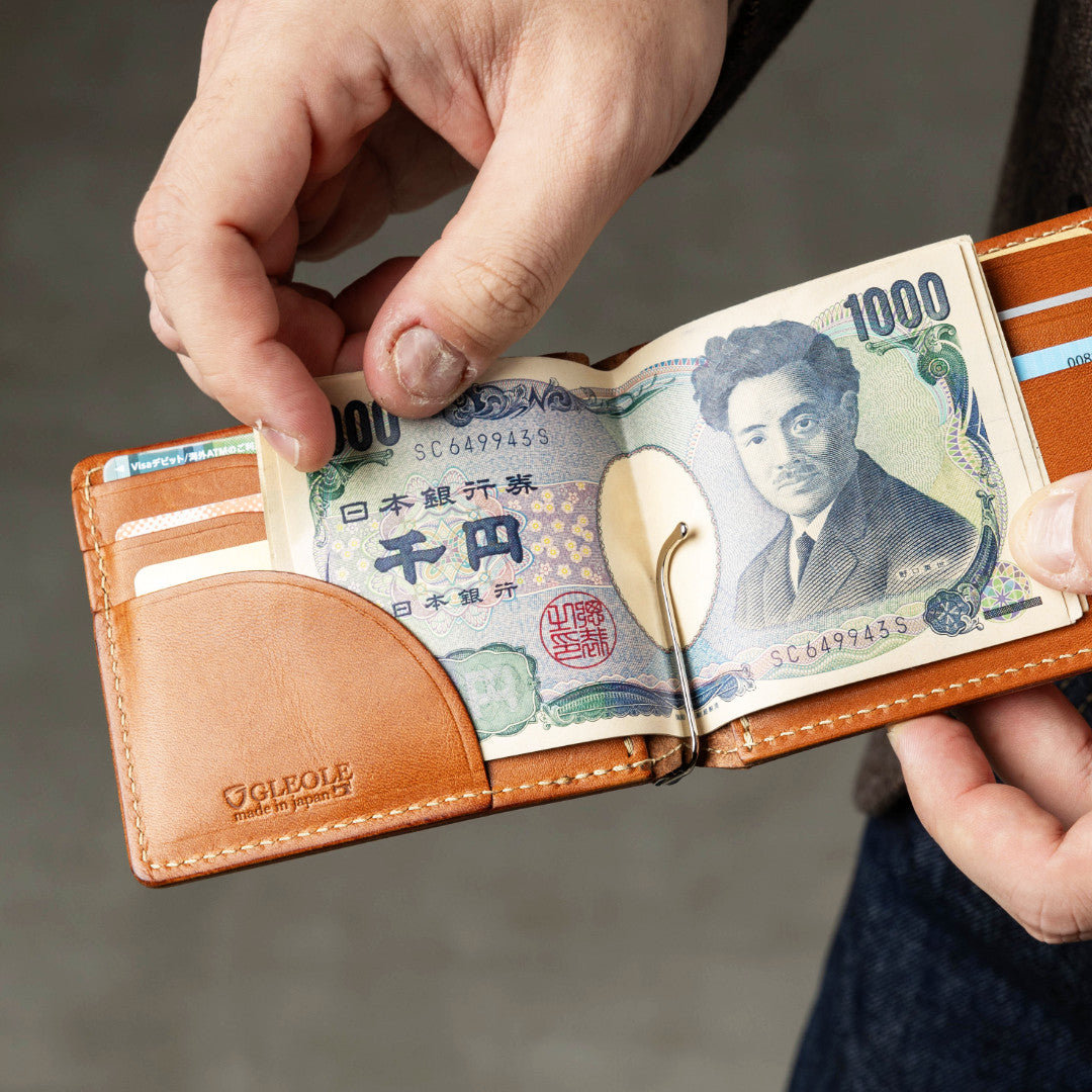 マネークリップ 小銭入れ付き 本革 日本製 栃木レザー GLEOLE