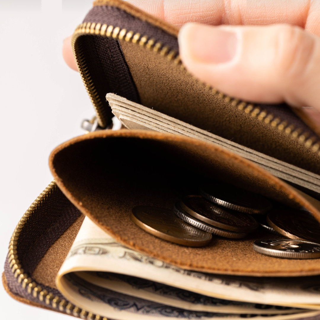 L字ファスナー小銭入れ 本革 GLEOLE