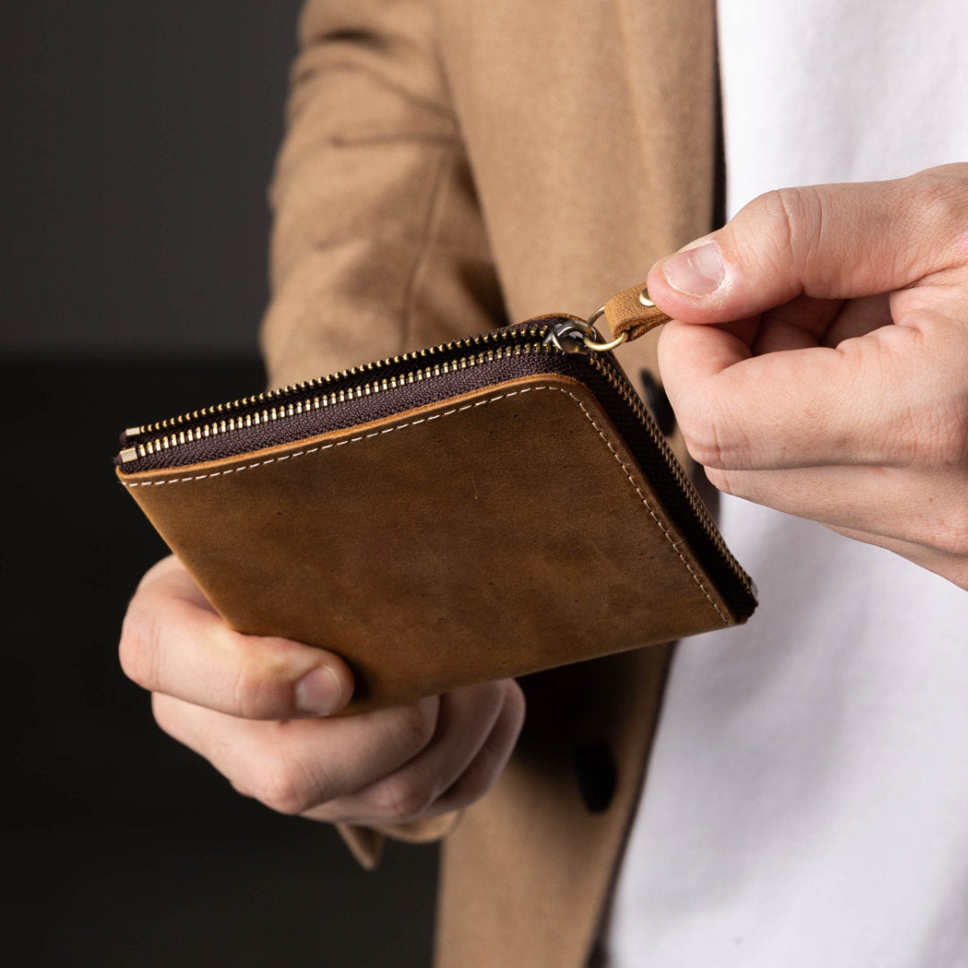 L字ファスナー小銭入れ 本革 GLEOLE