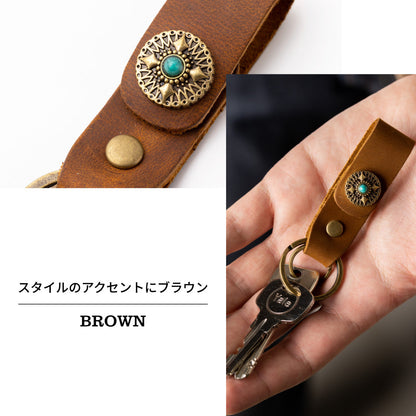 コンチョキーホルダー 本革 GLEOLE